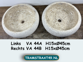 Set ronde wastafel beige/wit set VA44 (Ø45cm)