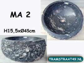 wasbak ammoniet fossiel MA2 (H15,5xØ45 cm)