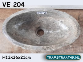 Ovale fontein toilet grijs / wit / beige VE204 (36x21cm)