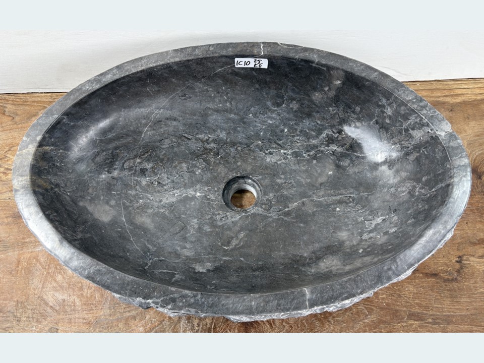 Grijze wastafel riviersteen IC10 (61x40cm)