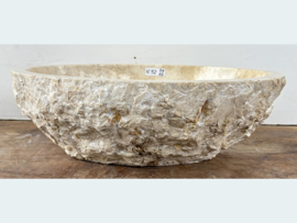 Badkamer wastafel riviersteen beige / wit IC52 (51x40cm)