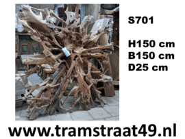 Teak wortel deco (150x150cm)