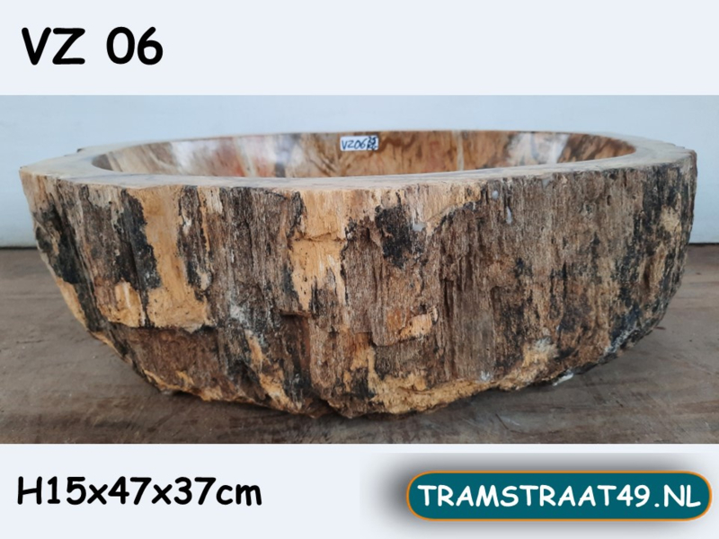 hout wasbak | hout wastafel | fossil wash basin