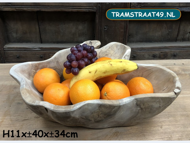 Authenticatie heb vertrouwen Maakte zich klaar Fruitschaal teakhout | Decoratie | Tramstraat49