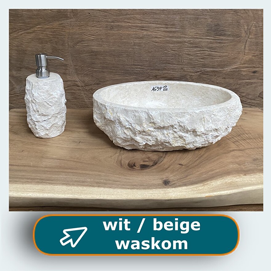 Beige / wit waskom