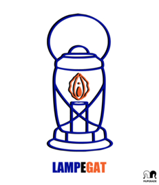 Shirt olielamp-gat wit