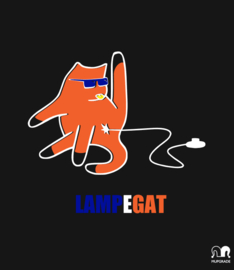 Shirt Lampegat-kat zwart