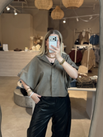 TESSA BLOUSE | BLOCKED BROWN