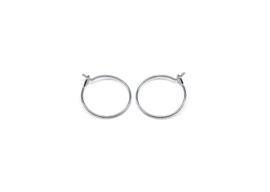 Creool 25x0.7mm rhodium - 2 stuks