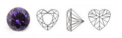 Zirconia hart amethyst - diverse maten