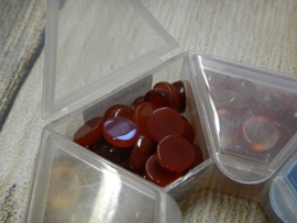 Cabochon rond 8mm carnelian donker (1 stuk)