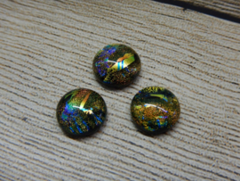 Dichroic glascabochon goud 8-10mm (1 stuk)