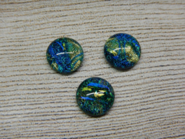 Dichroic glascabochon groen 16-20mm (1 stuk)