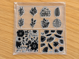 Textuurmat bloemen en bladeren