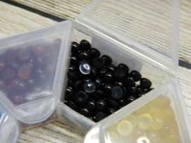 Cabochon rond 4mm agaat zwart (1 stuk)