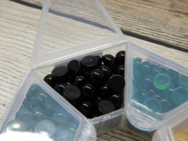Cabochon rond 6mm agaat zwart (1 stuk)