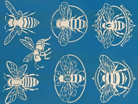 Silkscreen patroon 02 bijen