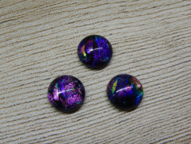 Dichroic glascabochon paars 8-10mm (1 stuk)