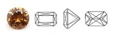 Zirconia octagon dark champagne - grote maten