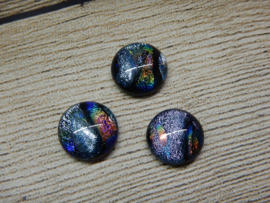 Dichroic glascabochon zilver 8-10mm (1 stuk)