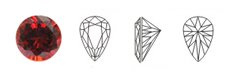 Zirconia druppel garnet - grote maten