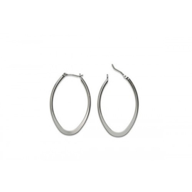 Creool ovaal rhodium - 2 stuks