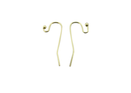 Oorhaakje met bolletje 25mm goud - 2 stuks