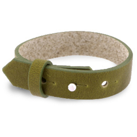 Lederen armband Olive Green