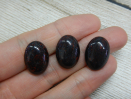 Cabochon ovaal 13x18mm ovaal jasper donkerbruin (1 stuk)