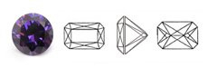 Zirconia octagon amethyst - grote maten