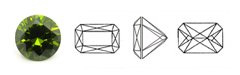 Zirconia octagon olijfgroen - grote maten