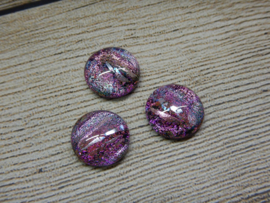 Dichroic glascabochon rose 8-10mm (1 stuk)