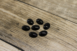 Cabochon ovaal 10x14mm agaat zwart (1 stuk)