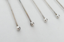 5 Zilveren Koffielepels met getorste steel