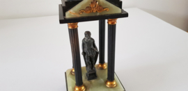 Antique Pavillion with statue in Slate, Gilded Brass and Spelter - France, 1875-1900