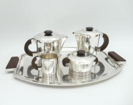 Verzilverd Art Deco Koffie- en Theeservies - Ercuis & Christofle, 1937