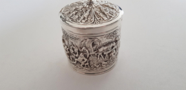 Silver Plated Tea Caddy - Nostalgic, Old-Dutch decor - Douwe Egberts, 1960's
