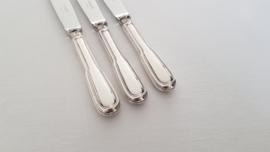 Christofle - A set of 3 Silver Plated Dinner Knives - Chinon collection