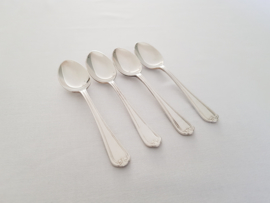 4 silver plated coffee spoons - classic pattern - Hollandia Plate