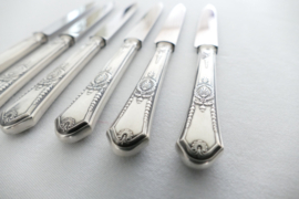Set of 6 Silver Plated Dessert Knives - Empire-style - Orfevrerie Boulenger