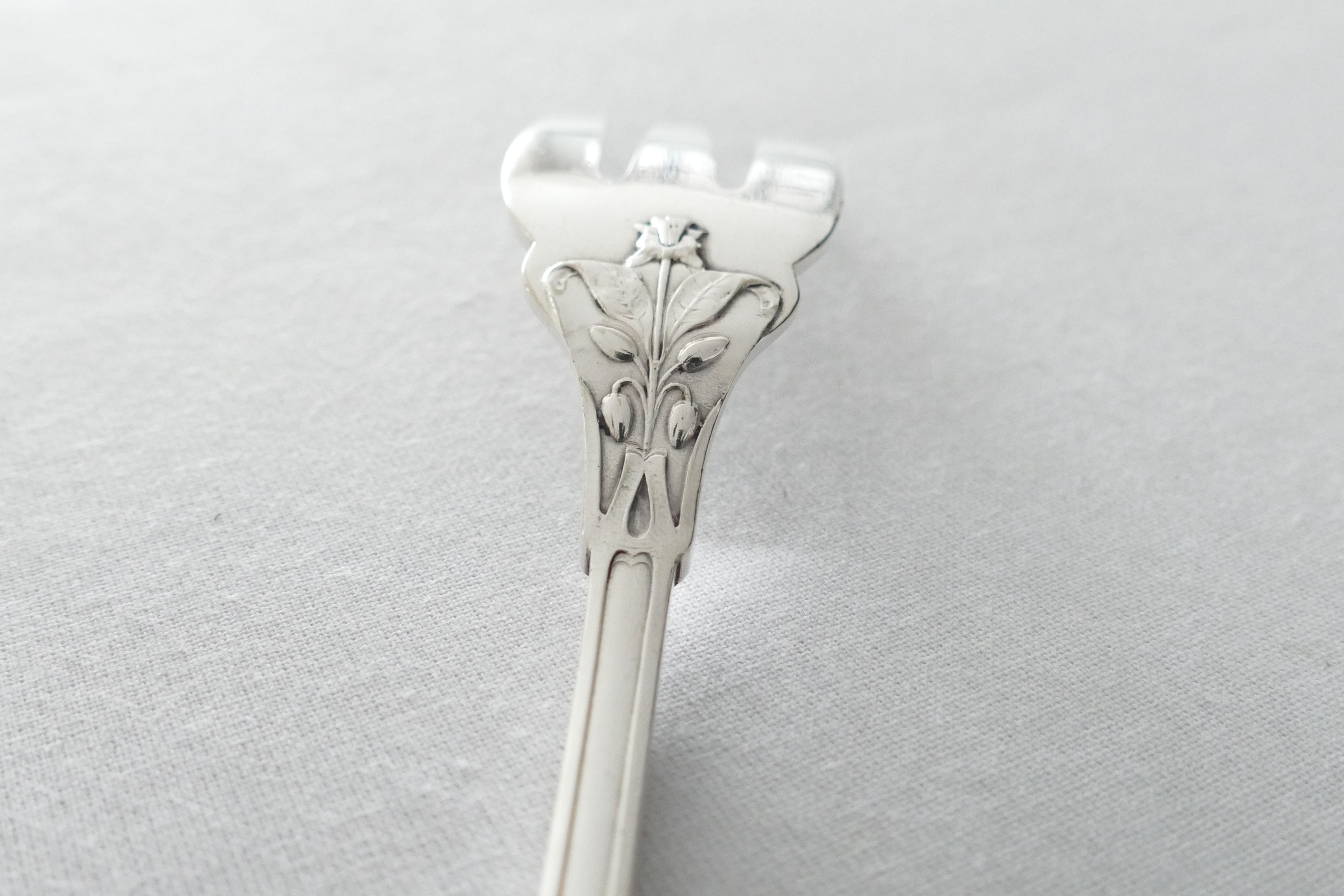 Art Nouveau Silver Plated Salad Servers - "Pavot" - Boulenger & Cie - 1898-1914