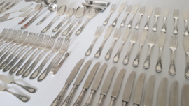 Extensive Silver-plated cutlery set in Louis XV / Rococo-style - 137-piece/12 pax. - Solingen, Germany