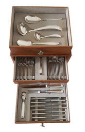 Silver Plated Art Deco cutlery canteen - 44-piece/6-pax. - 56. Nordique - Gero, Georg Nilsson - the Netherlands, 1939-1952