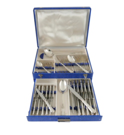 Silver Plated Cutlery Canteen - 62-piece/12-pax - Louis XV - Orfevrerie George Well, Paris - 1945-1950
