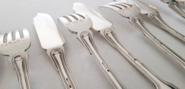 Wiskemann, Brussel - Verzilverd Visbestek voor 6 - model N.2 "Filet" - België, periode 1920-1950