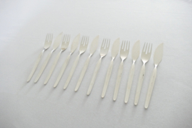 WMF - Visbestekset -  12-delig/6-persoons - Midcentury - model Zurich - c. 1960