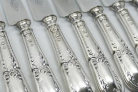 Maison Tilquin - 12 Silver plated Table knives - Louis XVI - c. 1950