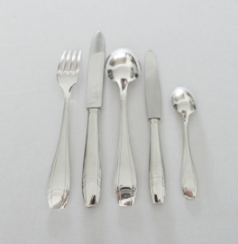 Silver-plated Art Deco Cutlery Set - 62-piece/12-pax. - Orfevrerie J. Brille - France, 1920-1930