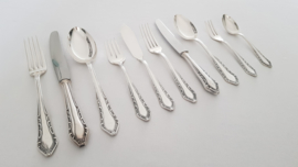 Gustav Ebel, Solingen - An extensive silver-plated cutlery set in Neoclassical style - 130-piece/12 pax. - Germany, mid-20th century