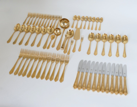 SBS Solingen - Gilded cutlery in Louis XV/Rococo style - 65-piece/12-pax. Germany, 1980's